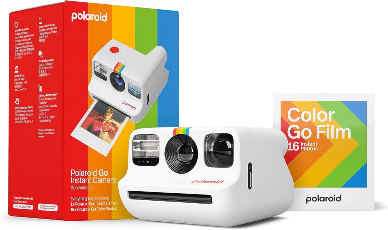 Polaroid Go Generation 2 Mini Instant Camera: White Edition with 16 Fi
