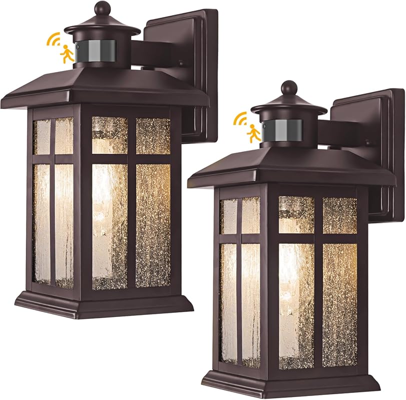 2 Packs Motion Sensor Outdoor Lights- Outdoor Porch Lights Light Fixtu