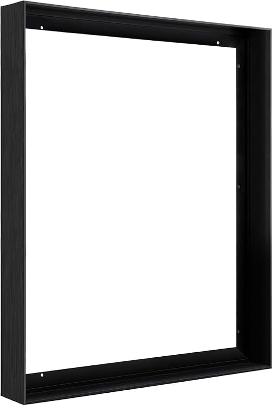 Black Metal Floating Frame for 30x30 Stretched Canvas Paintings, 1.5 I