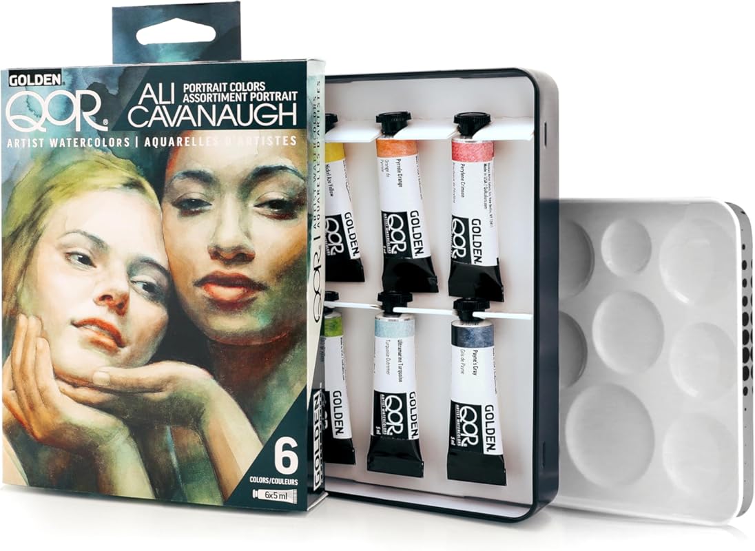 QoR Ali Cavanaugh Portrait Colors Set by GOLDEN, 6 x 5 ml tubes, Profe