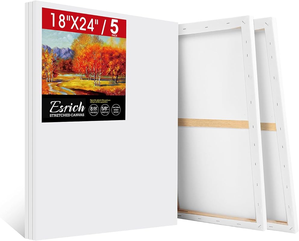 Large 18x24 Inch Primed Cotton Canvas for Acrylic and Oil Painting – 5