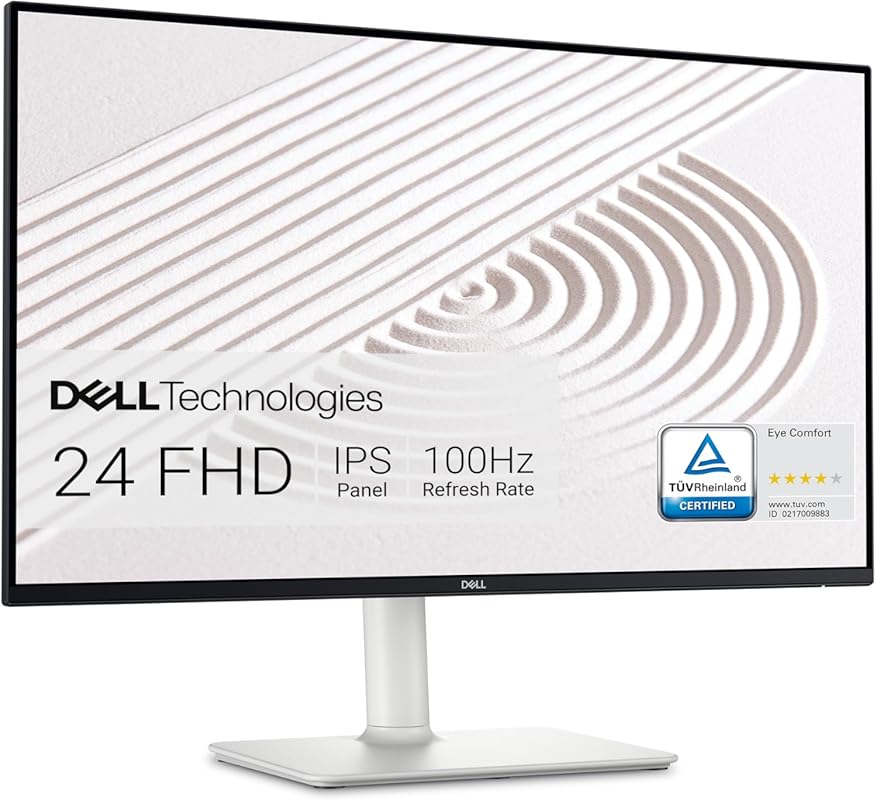 Dell 24 inch FHD Home Office Monitor: 100Hz, Eye Comfort, Integrated S