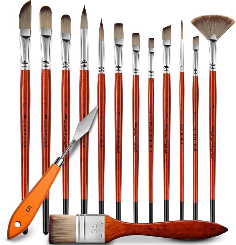 Professional Synthetic Acrylic Paint Brush Set for Artists – Quality B