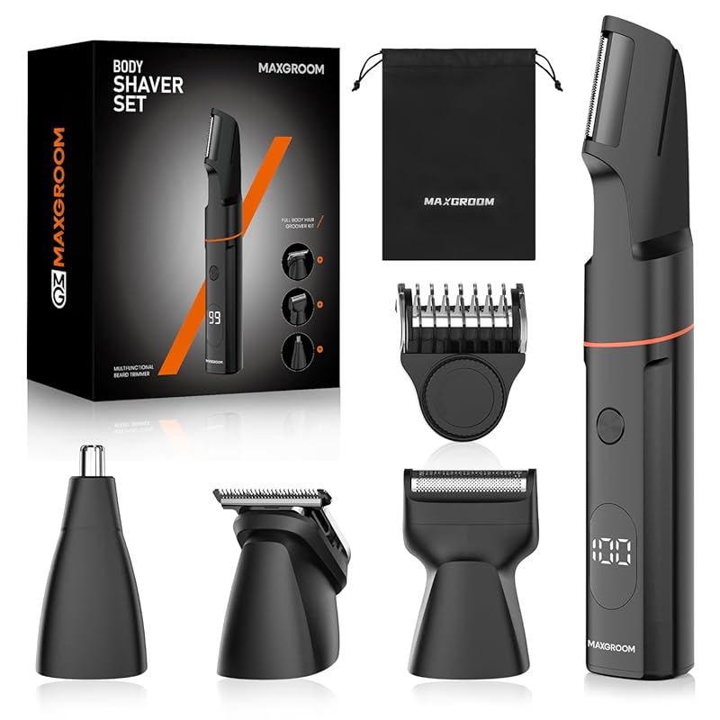 Manscape Body & Ball Trimmer: Waterproof Shaver with LED Display, USB 