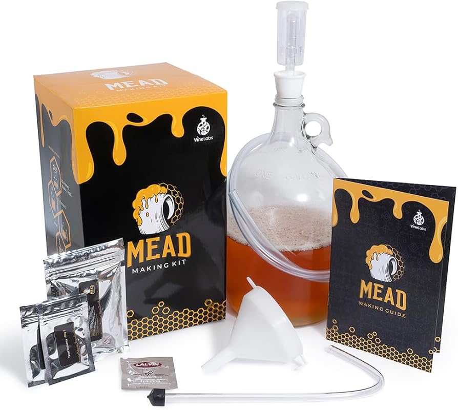 Honey Mead Making Kit with Yeast, 1 Gallon, for Easy Home Brewing.