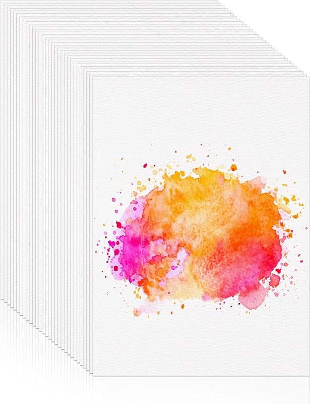30 Sheets Watercolor Paper 8.5 x 11, 140 lb/300 GSM Cold Press Waterco