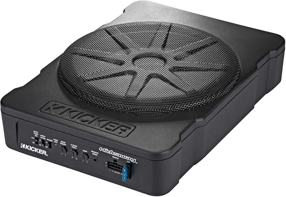 Kicker 51HS10 Hideaway Compact Powered Subwoofer, 10-Inch