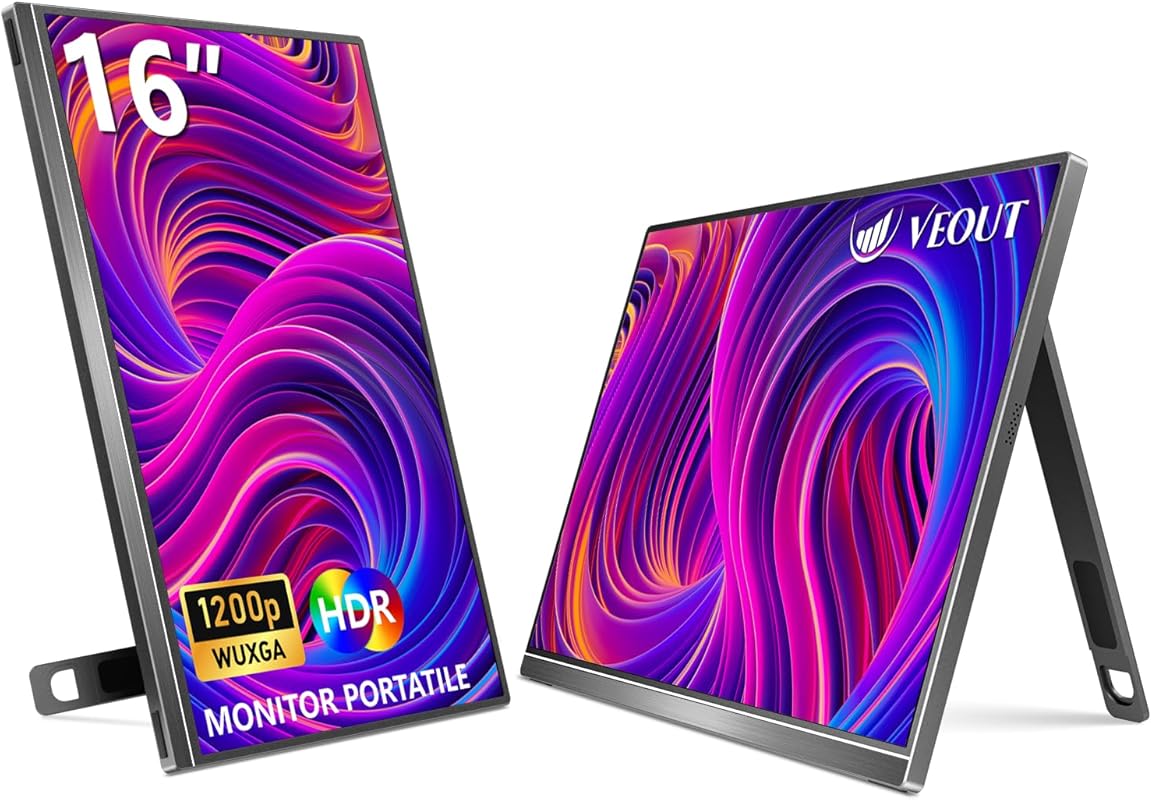 16-inch Portable FHD Monitor for Laptop: Eye Care Display for Vertical