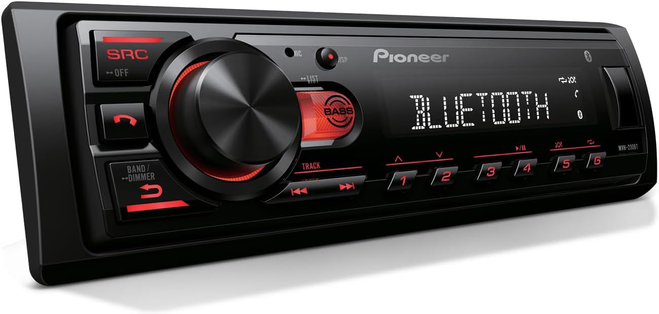Pioneer MVH-S230BT 1-Din Digital Media Receiver: Bluetooth, USB, AM/FM