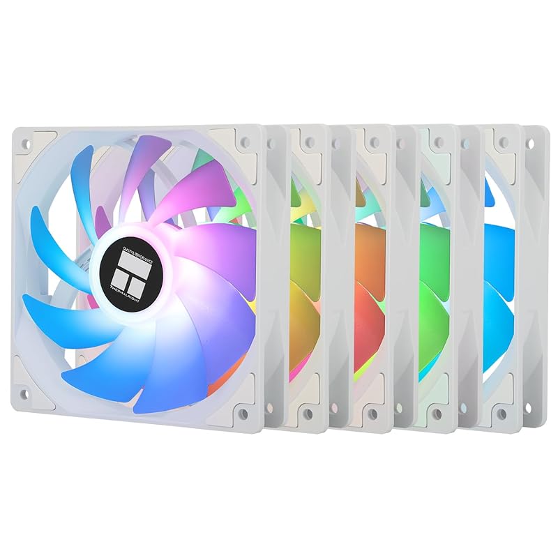 Thermalright TL-C12CW-S 5 Pack 120mm White ARGB Case Fans, PWM, Silent