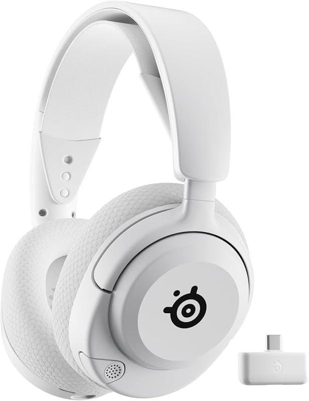 SteelSeries Arctis Nova 5P White Wireless Gaming Headset: 60 Hr Batter