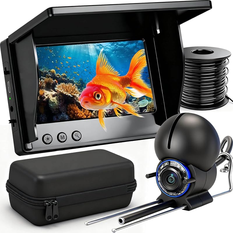 220° Ultra-Wide 1080P HD Underwater Fishing Camera with 4.3-inch LCD a