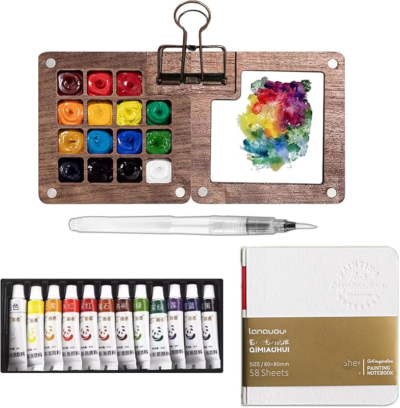 Mini Travel Watercolor Set Pocket Artist Watercolor Travel Set Grid Pa
