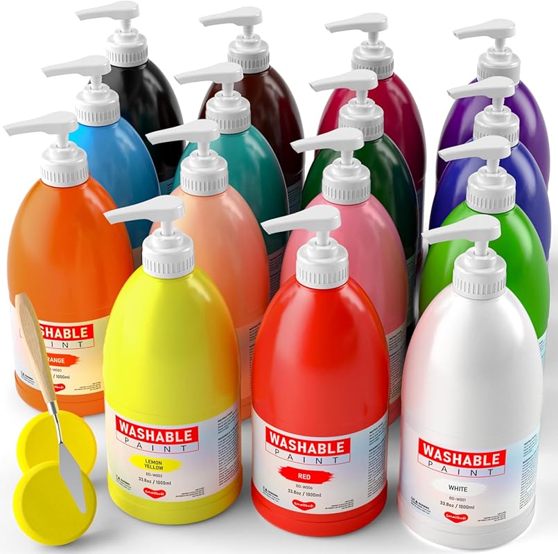 15-Color Washable Paint Set – 33.8 oz, Non-Toxic for Kids and DIY Craf