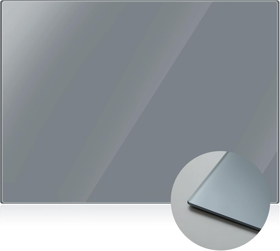 12 x 16 Inch Neutral Grey Tempered Glass Palette for Oil Painting and 