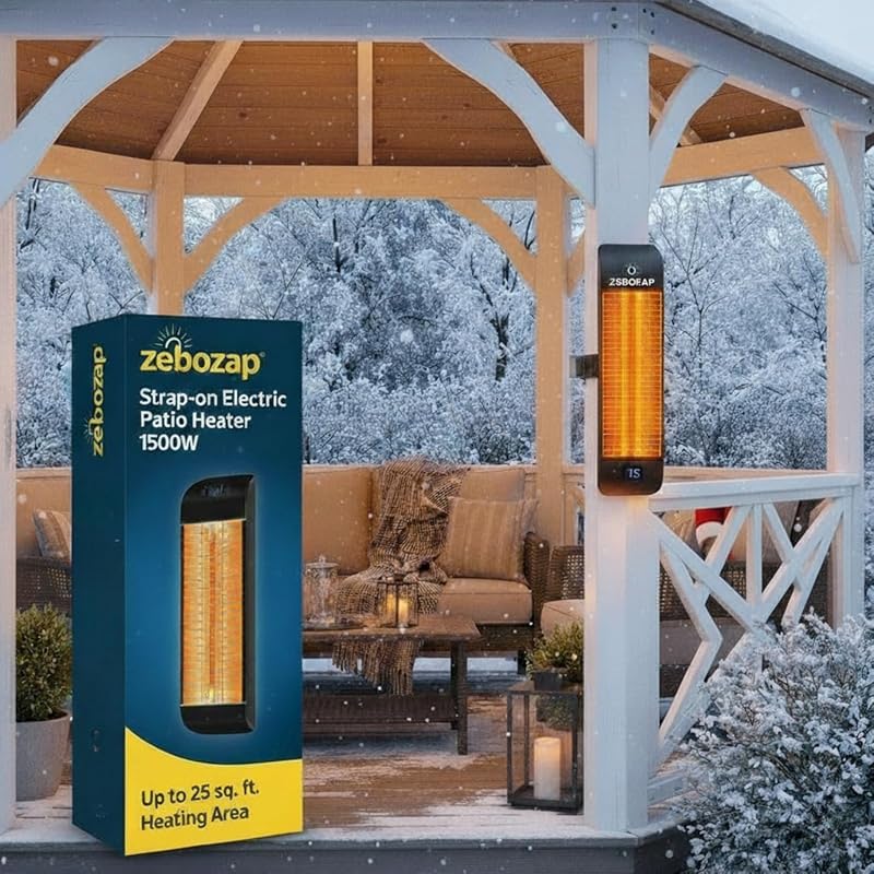 ZeboZap KDHT1500 1500W Infrared Electric Patio Heater for Gazebos, Per