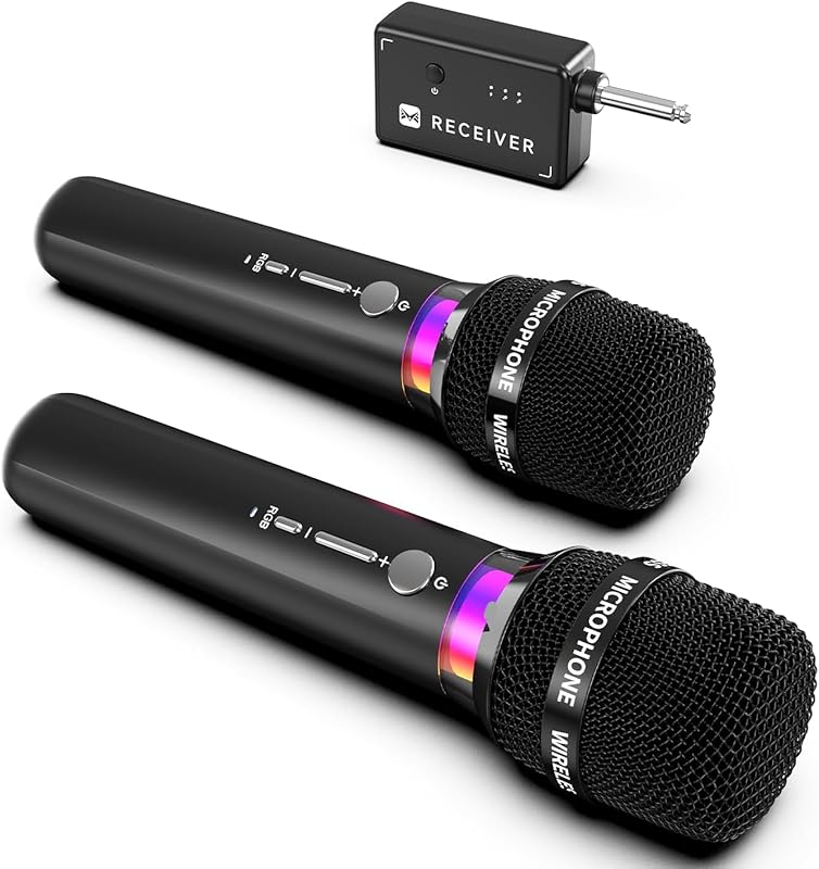 Wireless Microphone, Rechargeable Wireless Microphones with One-to-One