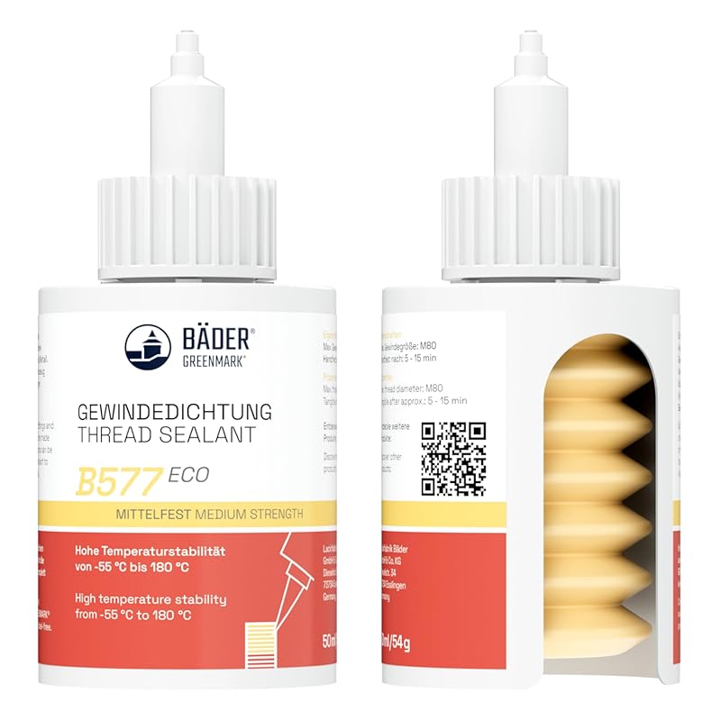 Thread Sealant B577Eco Medium Strength Yellow 50ml Bottle - High Temp 