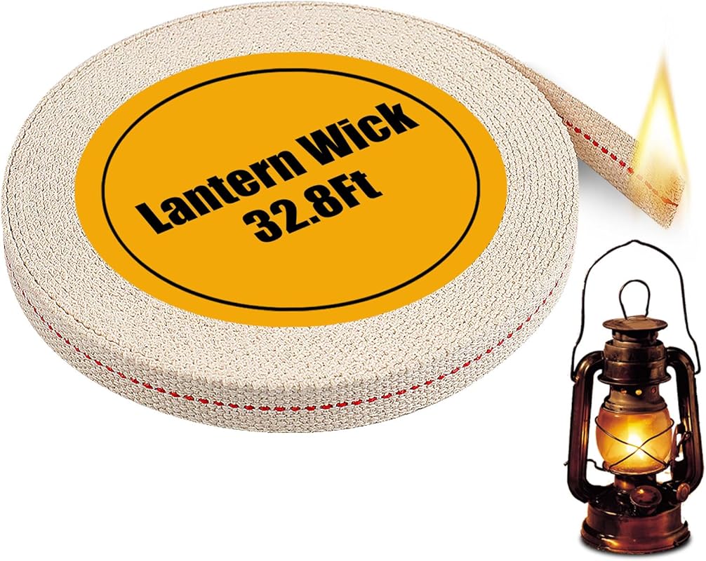 Long 1/2-Inch Cotton Wicks for Oil Lamps, Kerosene Lanterns, and Emerg