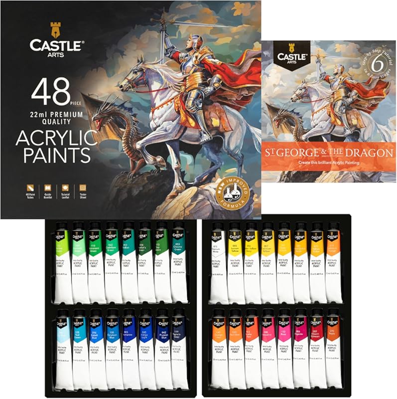 Castle Art Supplies 48 X 22ML Acrylic Paint Set | New Improved Formula