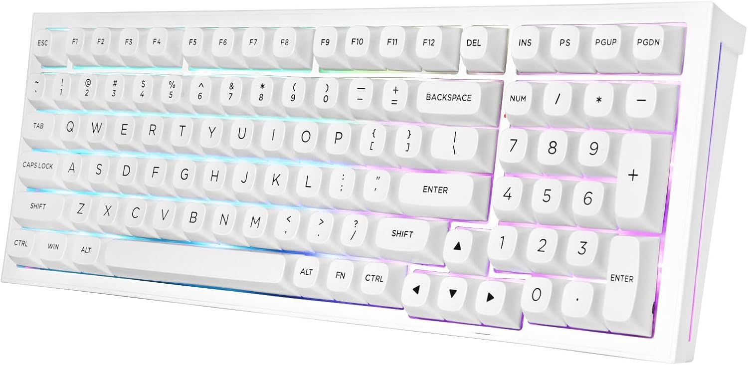 Redragon K723 96% White Wireless Mechanical Gaming Keyboard with Bluet