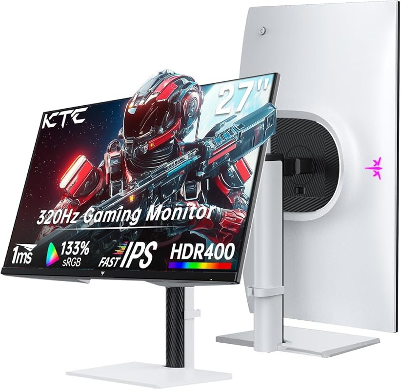 Best 27-inch White Gaming Monitor: KTC WQHD Fast IPS, 300Hz with 1ms.
