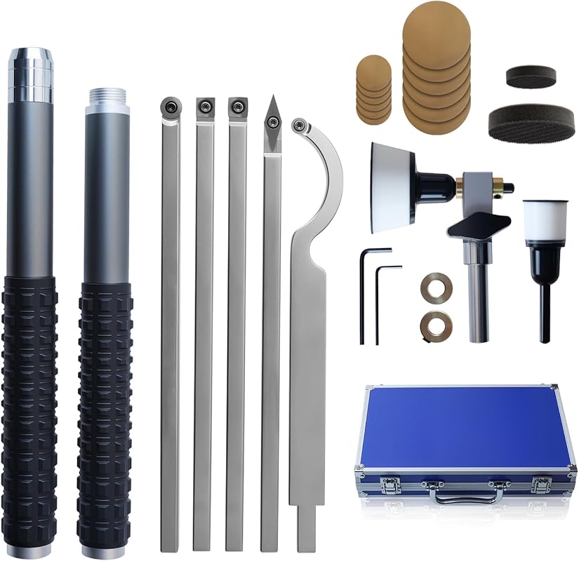RUITOOL Carbide Wood Lathe Tool Set: Bowl Turning Sander, Swan Neck Ho