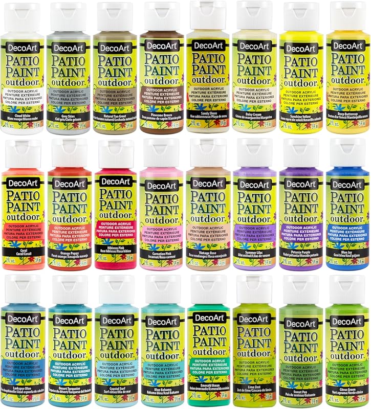 Weatherproof Outdoor Acrylic Paint Set – 24 Colors for Wood, Terra Cot