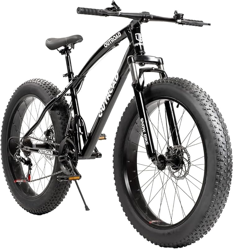 26-inch Fat Tire Mountain Bike: Heavy-Duty 400lb Capacity, 21-Speed, D