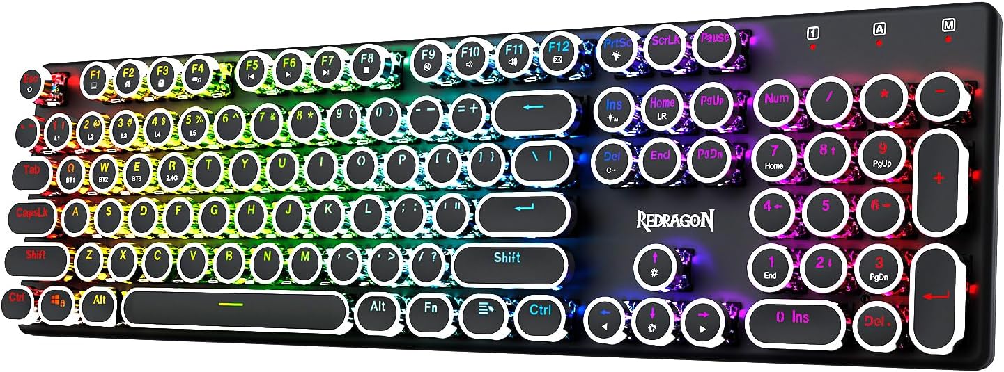 Best Mechanical Typewriter Keyboard: Wireless and Wired, RGB Backlit, 