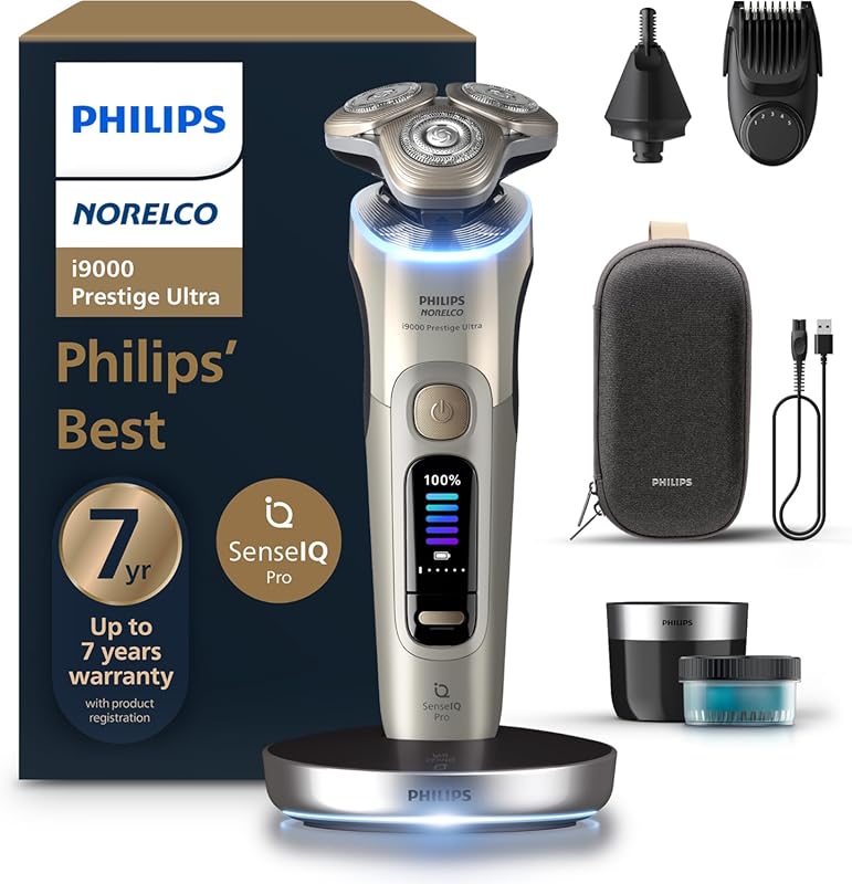 Philips Norelco Shaver i9000 Prestige Ultra: Wet/Dry Electric, SenseIQ