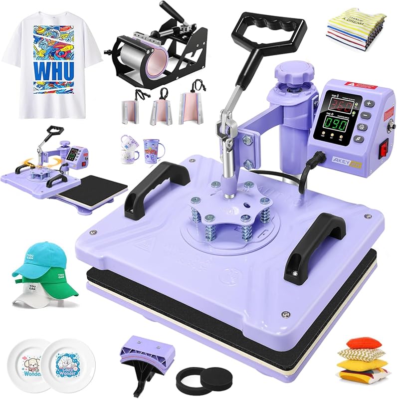 AKEYDIY 12x15 Sublimation Heat Press Machine, 360-Degree Swing Away fo