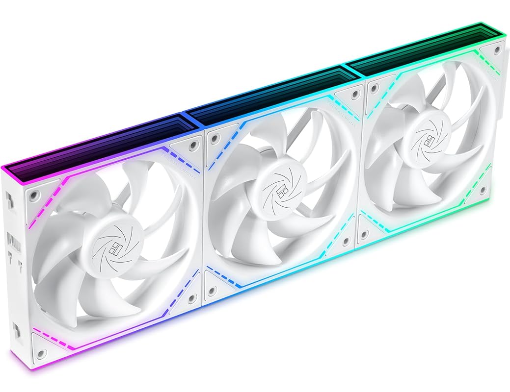 Thermalright TL-M12QW X3 120mm White ARGB Case Fans, 3-Pack, 2000 RPM 