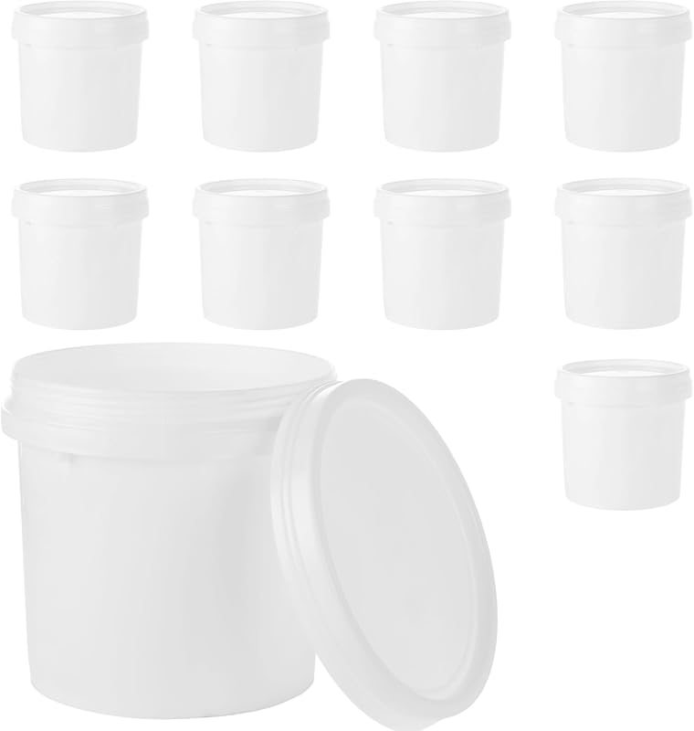 Best Small Paint Storage Containers, 10 Pack Quart Plastic Buckets wit