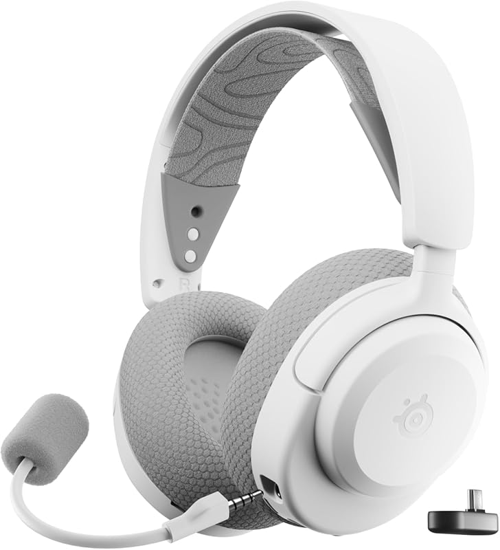 SteelSeries Arctis Nova 3P White Wireless Gaming Headset: 40 Hr Batter