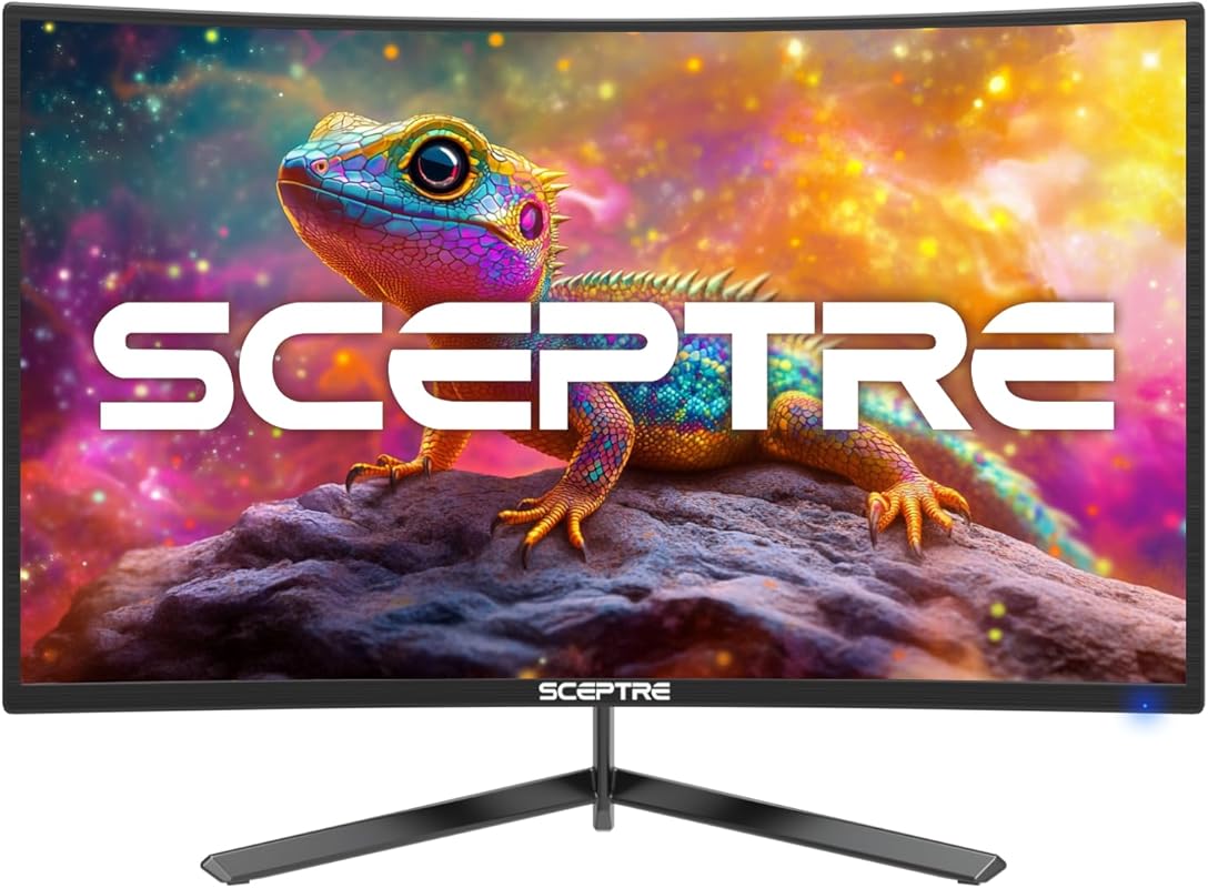 Sceptre 24-inch Curved Gaming Monitor, 1080p 180Hz, AMD FreeSync, 100%