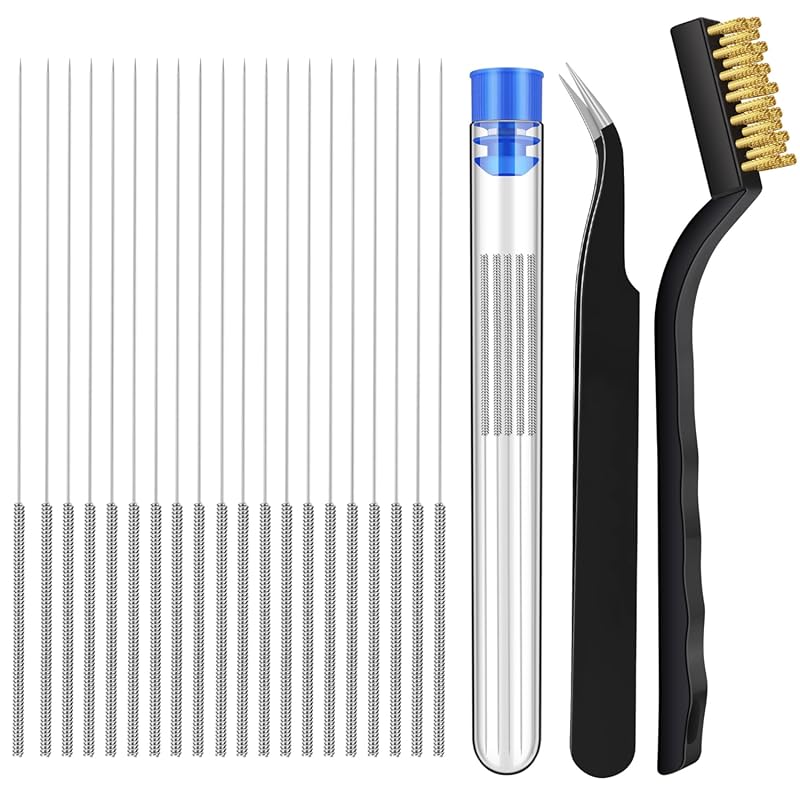 3D Printer Nozzle Cleaning Kit with Stainless Steel Needles, Tweezer,