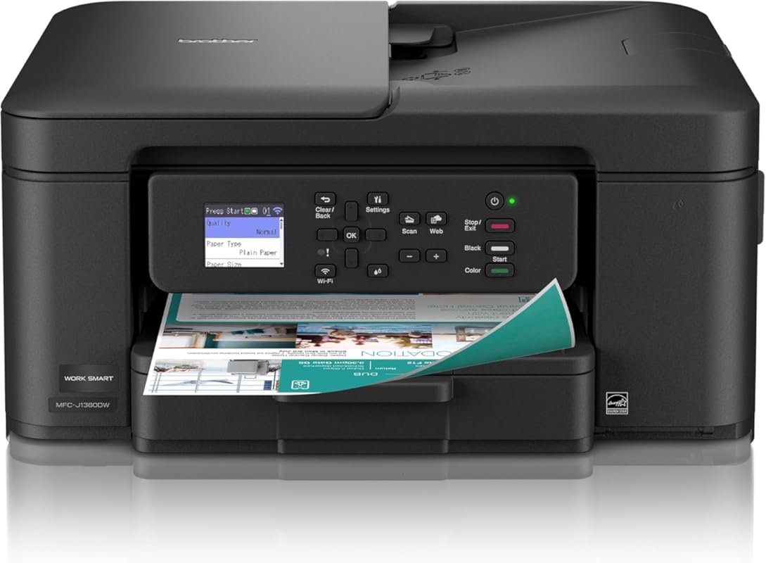 Brother Work Smart 1360 Wireless Color Inkjet All-in-One Printer with 