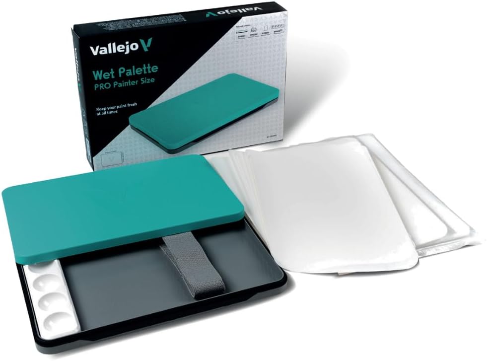 Vallejo Pro Wet Palette with Lid for Miniature and Acrylic Painting, C