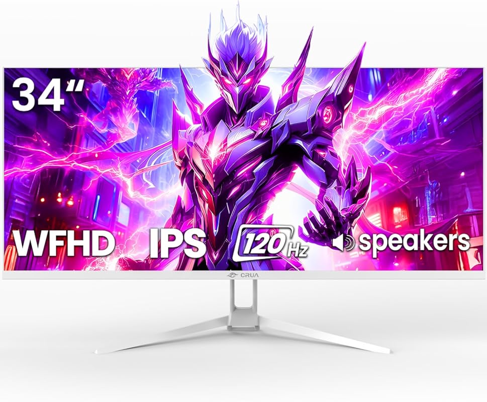 CRUA 34-inch Ultrawide Gaming Monitor: 120Hz, WFHD, IPS Panel, and AMD