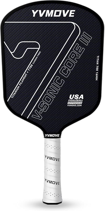 Mid-Weight Ti-Carbon Pickleball Paddle with 16mm Core for Spin, Contro