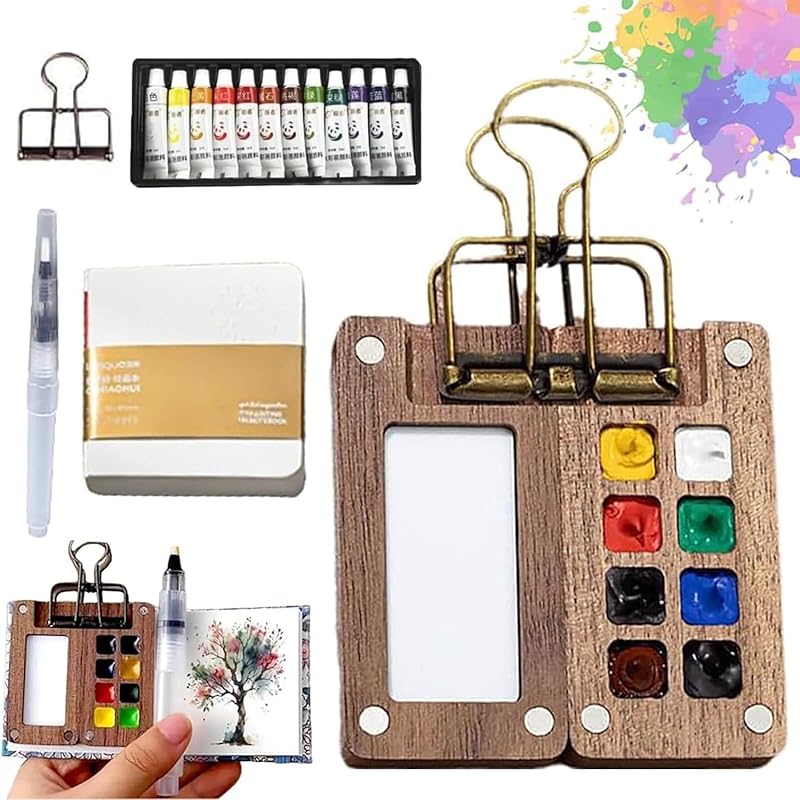 Mini Watercolor Travel Paint Set, Travel Watercolor Set, Portable Arti