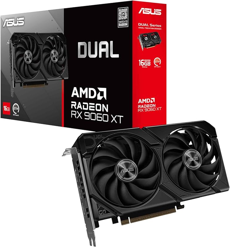 ASUS Dual Radeon RX 9060 XT 16GB GDDR6 PCIe 5.0 Graphics Card for Budg