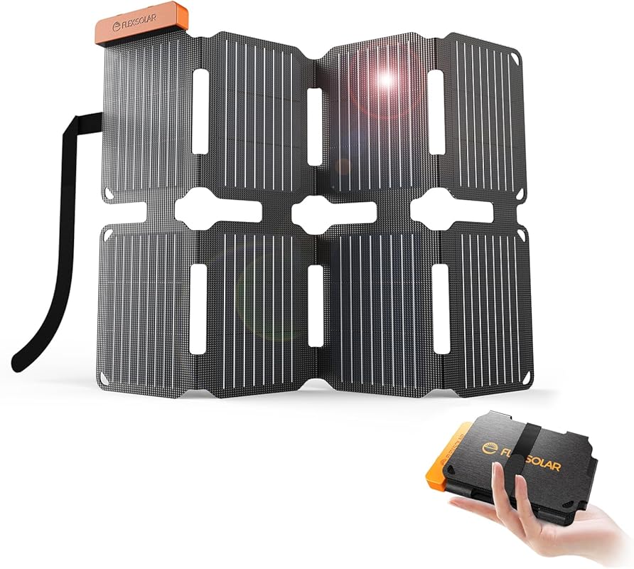 FlexSolar 25W Ultra-Lightweight Portable Solar Panel Charger for Backp