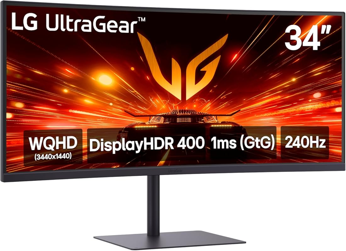 LG Ultragear 34-inch Curved WQHD Gaming Monitor with 240Hz, 1ms, FreeS