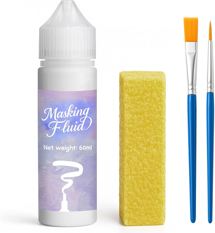 60ml Masking Fluid for Watercolor Painting, Art Watercolor Masking Flu