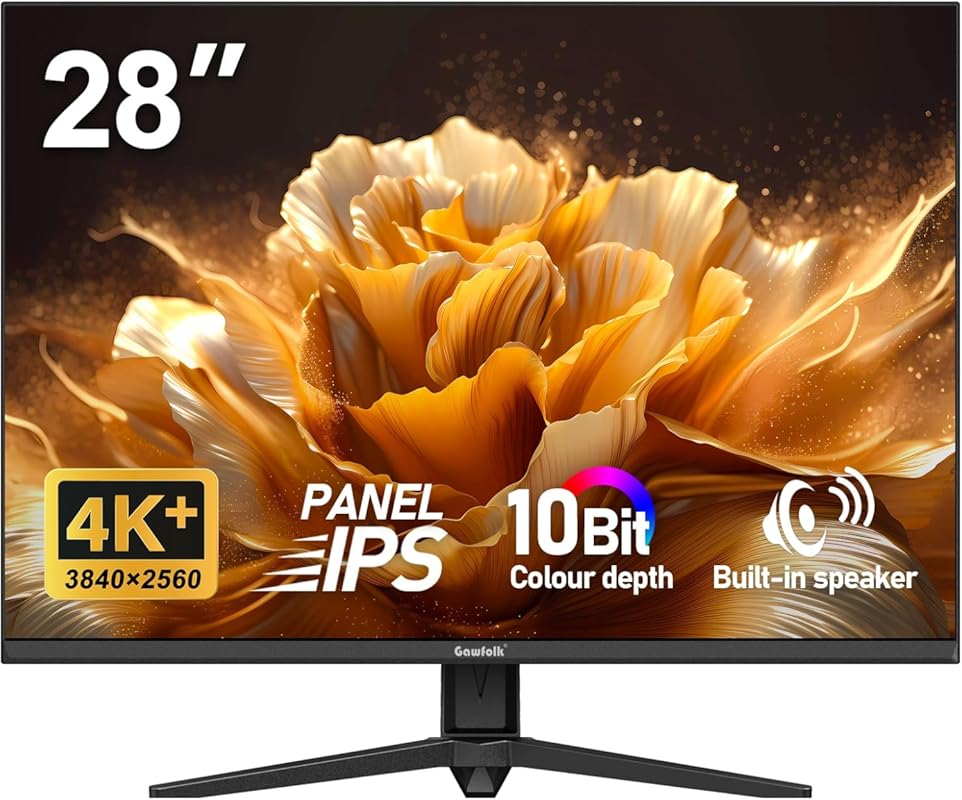 Gawfolk 28-inch 4K UHD Monitor: Ultra HD Computer Display for Vertical