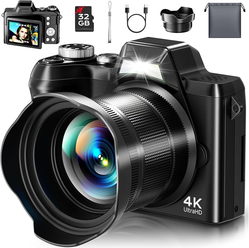 4K 56MP Digital Camera for Wildlife Photography: Autofocus, 16X Zoom f