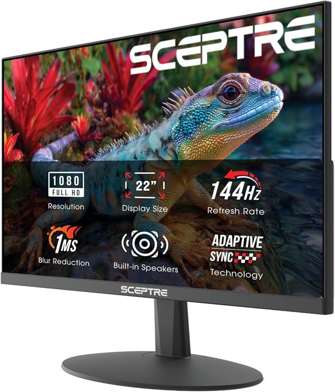 Sceptre New 22-Inch Gaming Monitor, FHD 1080p, Up to 144Hz, HDMI, Disp