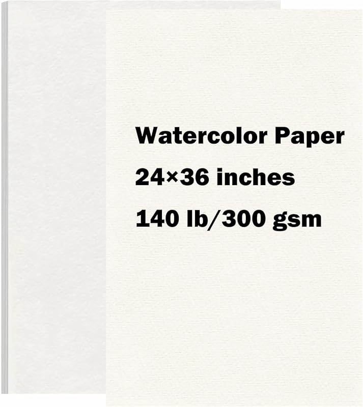 15 Sheets Large Watercolor Paper 140LB/300GSM Cotton Drawing Paper 24 